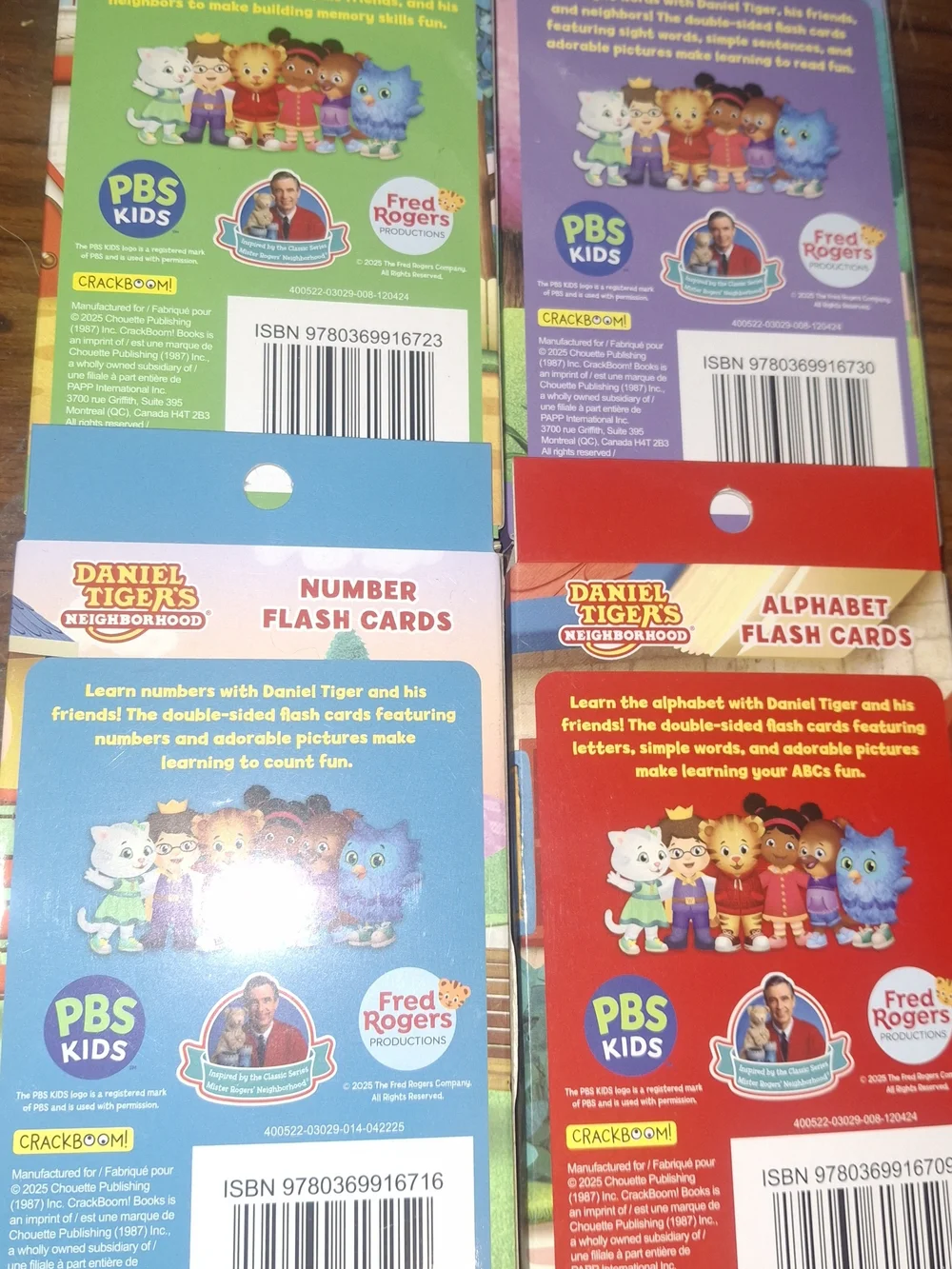 Daniel Tiger's Neighborhood Flash Card Sets - Colorful Educational Cards